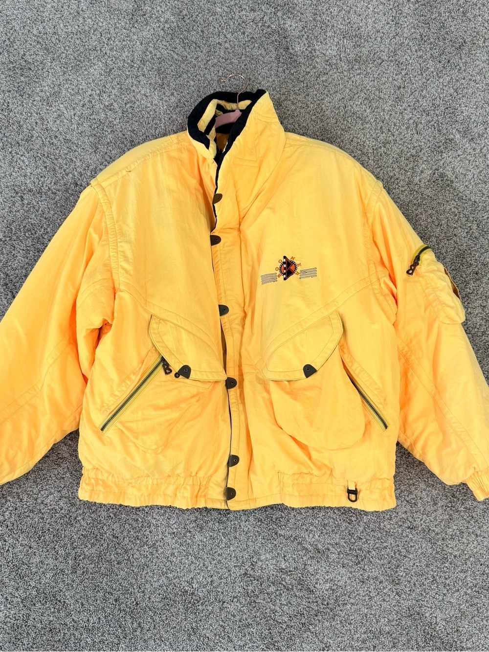 Vintage Bogner Y2K Yellow Goose Down Fill Puffer Jacket SnowSki Winter Men’s 2XL